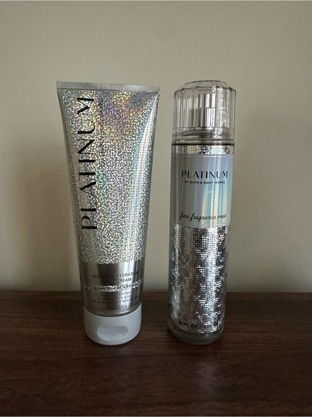 Bath & Body Works Platinum Set. Full size body cream and spray